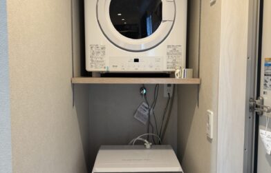 洗濯機と乾燥機が各部屋にございます！「ホテルトレーラーシップ」熊本インター　トレーラーハウスを丸ごと一棟貸。